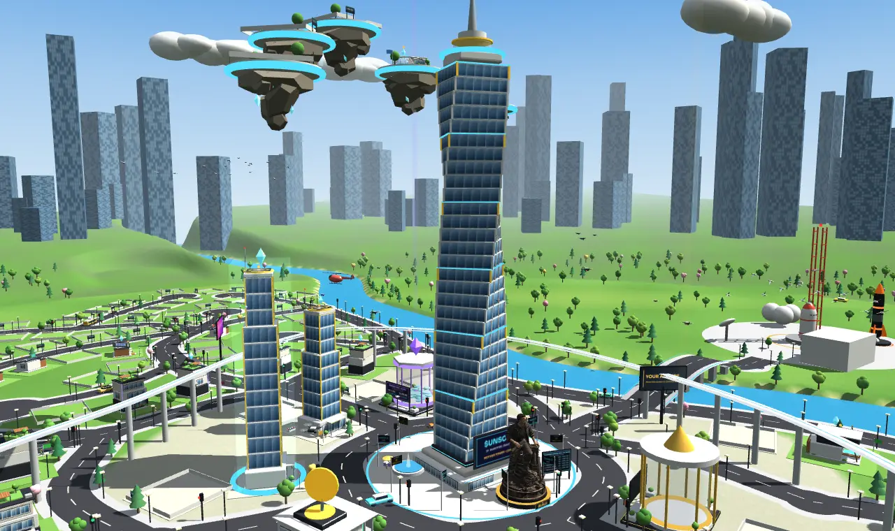 Mother Tower with sky islands floating above